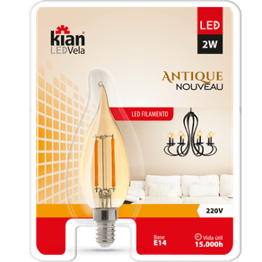 Lampada-Led-Antique-Noveau-Vela-2W-Base-E14-2-200K-220V-Kian